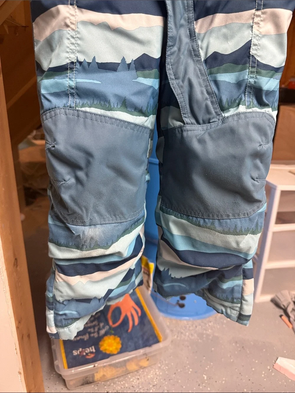 L.L. Bean Teal and Navy Striped Kids Snow Suit